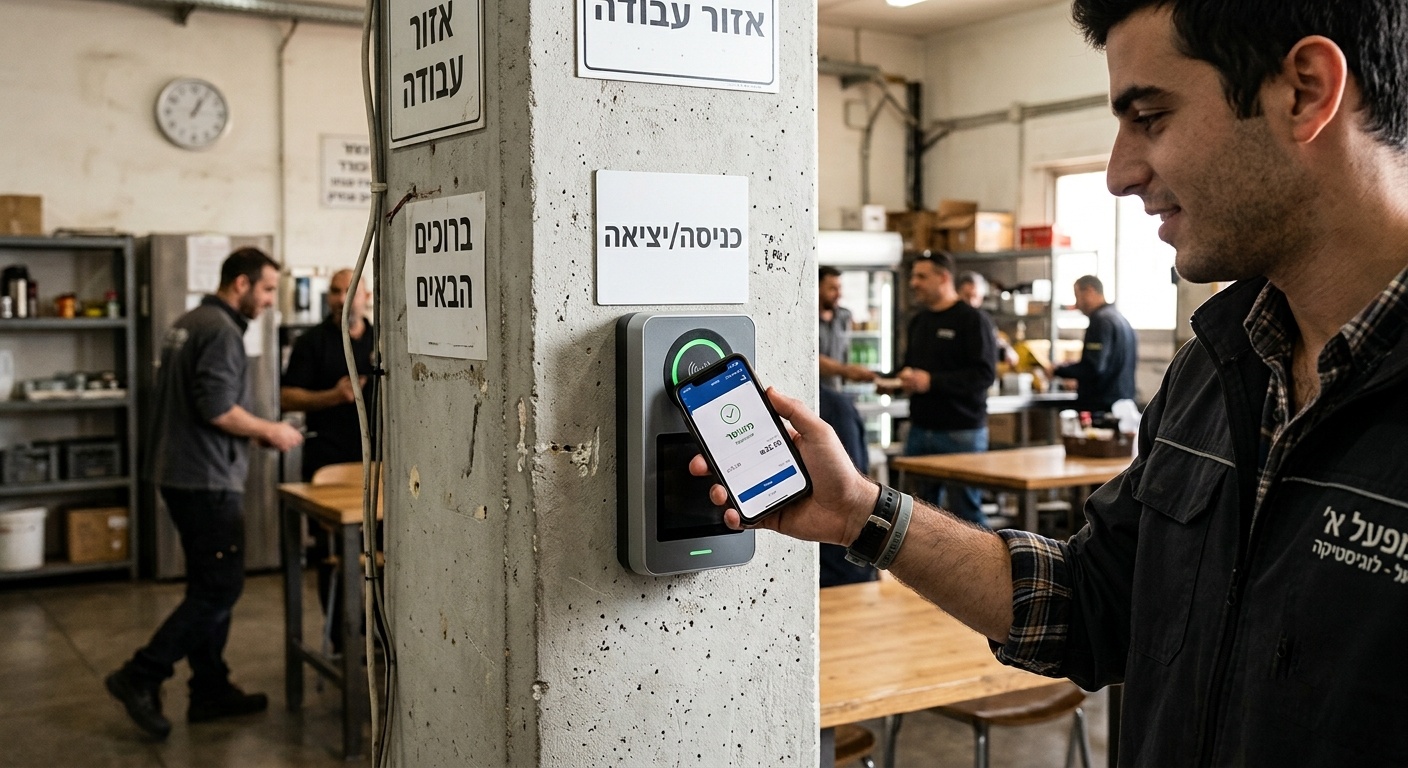 דיווח נוכחות בהצמדת טלפון בטכנולוגיית NFC של ניקוד